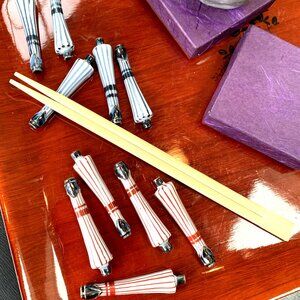 Vtg Japanese Chopstick Rest Sets Bundle
